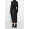 New Regular Day Night Chiffon Woven Shirt Collar Long Sleeve Shirt Dress Midi Length Dress