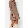 New Regular Business Tweed Woven Jacket Collar Long Sleeve Jacket Dress Mini Length Dress