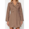New Regular Business Tweed Woven Jacket Collar Long Sleeve Jacket Dress Mini Length Dress