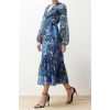 New Regular Day Night Chiffon Woven V Neck Long Sleeve A-Line Midi Length Dress