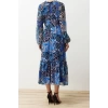 New Regular Day Night Chiffon Woven V Neck Long Sleeve A-Line Midi Length Dress