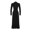New Slim Day Night Thick Sandy Knitted Stand Collar Long Sleeve Ruffle Skirt Maxi Length Dress