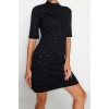 New Slim Business Interlock Knitted Crew Neck Short Sleeve Bodycon Mini Dress