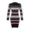 New Regular Casual Daily Double Plate Knitwear Stand Collar Long Sleeve Shift Mini Length Dress