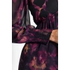 New Regular Day Night Chiffon Woven V Neck Long Sleeve A-Line Midi Length Dress
