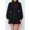 New Regular Casual Daily Poplin Woven Mandarin Collar Long Sleeve Shirt Dress Mini Length Dress