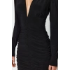 New Slim Day Night Thick Sandy Knitted V Neck Long Sleeve Bodycone Mini Length Dress