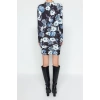 New Slim Day Night Thick Sandy Knitted Boat Neck Long Sleeve Bodycone Mini Length Dress