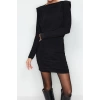 New Slim Day Night Thick Sandy Knitted Boat Neck Long Sleeve Bodycone Mini Length Dress