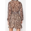 New Regular Casual Daily Chiffon Woven V Neck Long Sleeve Skater Mini Length Dress