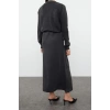 Yeni Regular Casual Günlük Tek Plaka Triko V Yaka Uzun Kol Basic Maxi Boy Elbise
