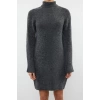 New Regular Casual Daily Single Plate Knitwear Stand Collar Long Sleeve Shift Mini Length Dress