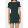 New Slim Casual Daily Regenerated Camisole Knitted Crew Neck Short Sleeve Bodycone Mini Length Dress