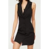 New Regular Business Finike Woven Jacket Collar Sleeveless Sleeve Jacket Dress Mini Length Dress