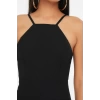 New Regular Day Night Finike Woven Halter Neck Strappy Sleeve Bodycone Midi Length Dress
