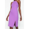 New Regular Day Night Finike Woven Halter Neck Strappy Sleeve Bodycone Midi Length Dress