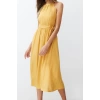 Yeni Regular Casual Günlük Shally Dokuma Halter Yaka Kolsuz Kol A-Line Midi Boy Elbise