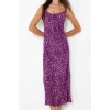 New Fit Day Night Shally Woven Cowl Neck Strap Sleeve Bodycone Midi Length Dress