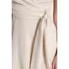 New Regular Casual Daily Linen Look Woven Double Breasted Strappy Sleeve A-Line Mini Length Dress