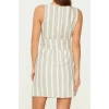 New Fit Casual Daily Linen Look Woven Crew Neck Sleeveless Sleeve Bodycone Mini Length Dress