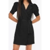 New Regular Casual Daily Finike Woven Jacket Collar Short Sleeve Jacket Dress Mini Length Dress