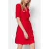New Regular Casual Daily Finike Woven Jacket Collar Short Sleeve Jacket Dress Mini Length Dress