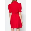 New Regular Casual Daily Finike Woven Jacket Collar Short Sleeve Jacket Dress Mini Length Dress