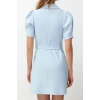 New Regular Casual Daily Finike Woven Jacket Collar Short Sleeve Jacket Dress Mini Length Dress