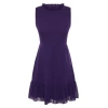 New Regular Business Chiffon Woven Stand Collar Sleeveless Sleeve A-Line Mini Length Dress
