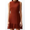 New Regular Business Chiffon Woven Stand Collar Sleeveless Sleeve A-Line Mini Length Dress