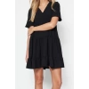 New Regular Casual Daily Aerobin Woven V Neck Short Sleeve Shift Mini Length Dress