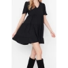 New Regular Casual Daily Aerobin Woven V Neck Short Sleeve Shift Mini Length Dress