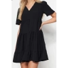New Regular Casual Daily Aerobin Woven V Neck Short Sleeve Shift Mini Length Dress