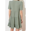 New Regular Casual Daily Aerobin Woven V Neck Short Sleeve Shift Mini Length Dress