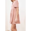 New Regular Casual Daily Aerobin Woven V Neck Short Sleeve Shift Mini Length Dress