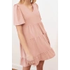 New Regular Casual Daily Aerobin Woven V Neck Short Sleeve Shift Mini Length Dress