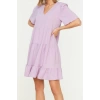 New Regular Casual Daily Aerobin Woven V Neck Short Sleeve Shift Mini Length Dress
