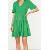 New Regular Casual Daily Aerobin Woven V Neck Short Sleeve Shift Mini Length Dress
