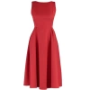 New Regular Business Finike Woven Crew Neck Sleeveless Skater Midi Length Dress