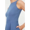 New Regular Business Finike Woven Crew Neck Sleeveless Skater Midi Length Dress