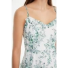 New Regular Casual Daily Chiffon Woven V Neck Strap Sleeve Frill Mini Dress