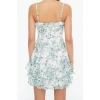 New Regular Casual Daily Chiffon Woven V Neck Strap Sleeve Frill Mini Dress