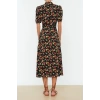 New Regular Casual Daily Shally Woven Shirt Collar Short Sleeve Shirt Dress Midi Length Dress