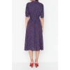 New Regular Casual Daily Shally Woven Shirt Collar Short Sleeve Shirt Dress Midi Length Dress