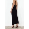 New Regular Casual Daily Single Plate Knitwear V Neck Strappy Sleeve Basic Maxi Length Dress
