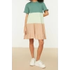 New Comfortable Casual Daily Jersey Knitted Crew Neck Short Sleeve A-Line Mini Length Dress