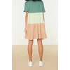 New Comfortable Casual Daily Jersey Knitted Crew Neck Short Sleeve A-Line Mini Length Dress