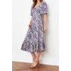 New Regular Casual Daily Shally Woven Sweetheart Neck Short Sleeve A-Line Midi Length Dress
