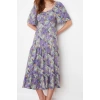 New Regular Casual Daily Shally Woven Sweetheart Neck Short Sleeve A-Line Midi Length Dress