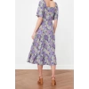 New Regular Casual Daily Shally Woven Sweetheart Neck Short Sleeve A-Line Midi Length Dress